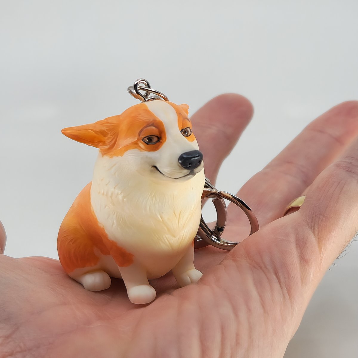 Chaveiro Corgi em resina maciça