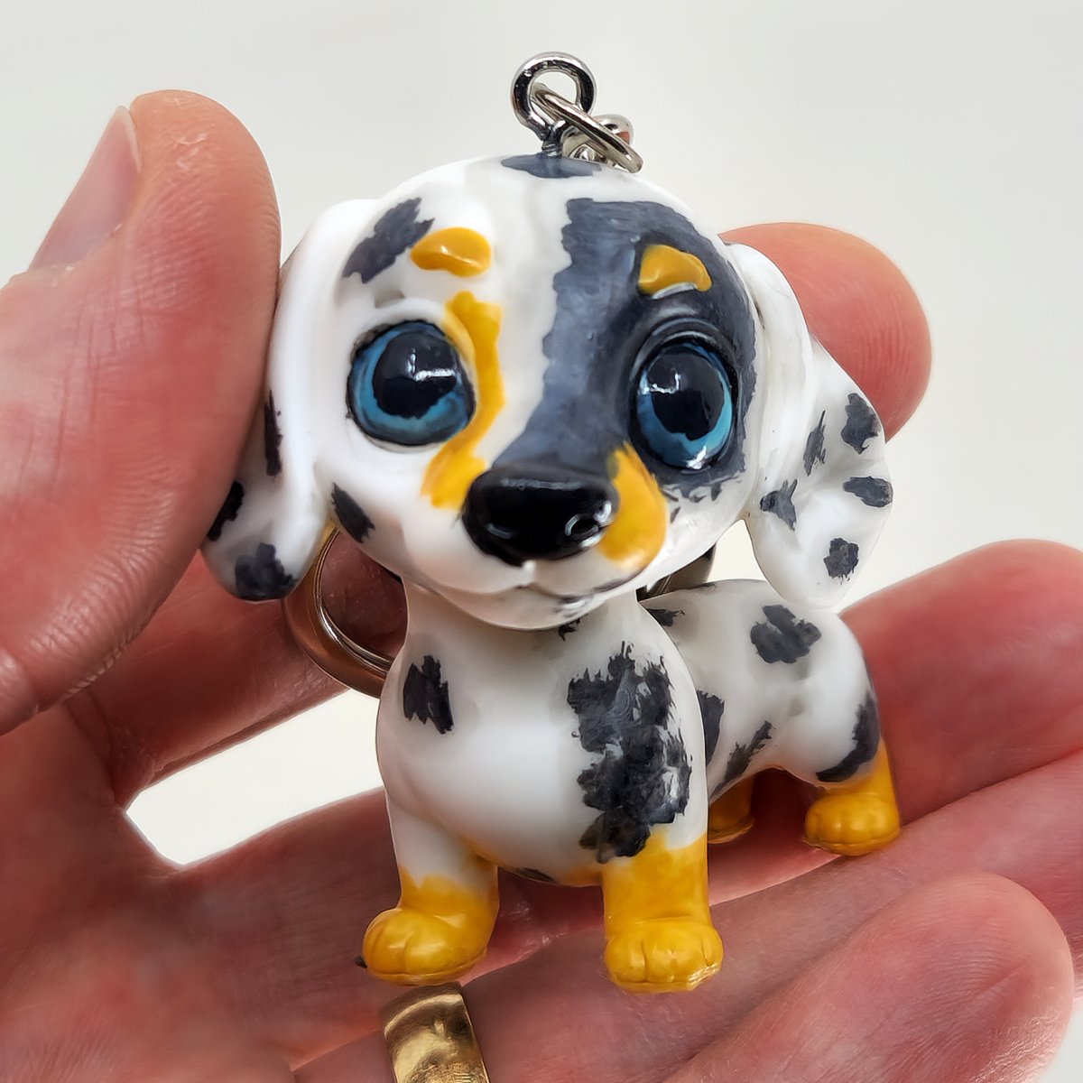 Chaveiro Dachshund em resina maciça
